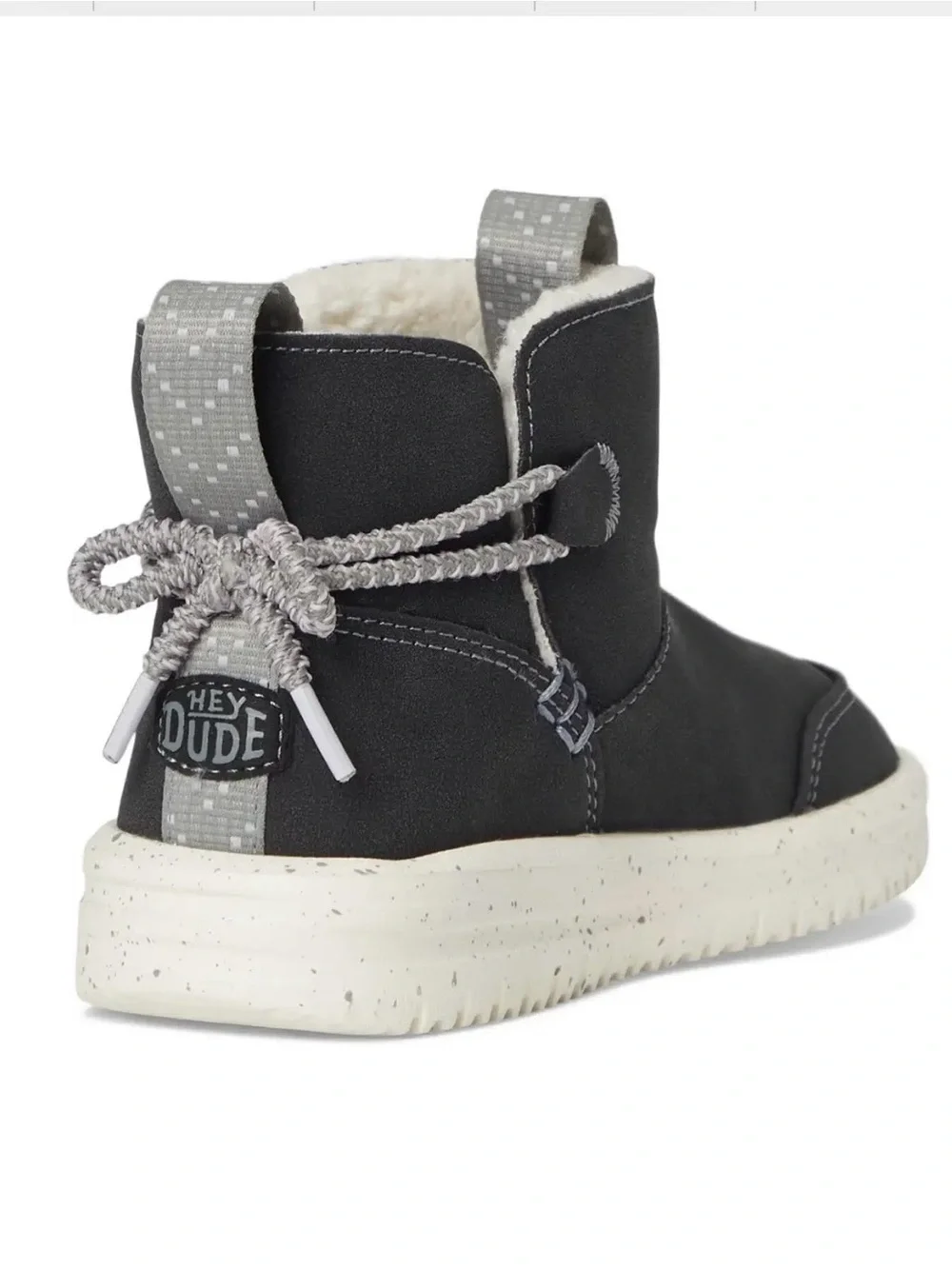 Hey Dude Camden Bow Boot Toddler Cozy Black Faux Fur Winter Boots Size C7 NIB